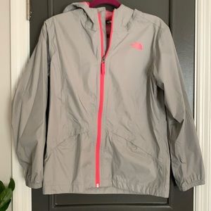 🩶🩷☔️ NORTH FACE Girls Grey and Pink Rain Windbreaker Jacket